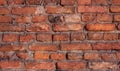 Old vintage light red and brown brick material texture retro wall background Royalty Free Stock Photo