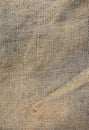 Old vintage linen cloth textile. Burlap rustic tumbled texture background Royalty Free Stock Photo