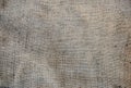 Old vintage linen cloth textile. Burlap rustic tumbled texture background Royalty Free Stock Photo