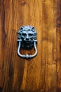 Old vintage lion head door knocker. Royalty Free Stock Photo