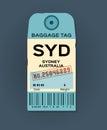 Old vintage luggage tag. Baggage checks or ticket for passenger flight. Baggage ticket for passengers at airport. Detail grunge Royalty Free Stock Photo