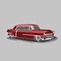 Old vintage luxury saloon car vector illustration. Luxury retro limousine Royalty Free Stock Photo