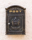 Old vintage mailbox on the wall Royalty Free Stock Photo