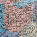 Old vintage map of Ohio. Royalty Free Stock Photo