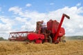 A old vintage Massey Ferguson combine harvesters Royalty Free Stock Photo