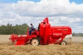 A old vintage Massey harris combine harvesters