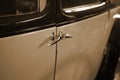 Old vintage metal details car in the museum close-up Royalty Free Stock Photo