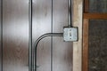 Old vintage metal electricity switch junction box