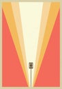 Old Vintage microphone background. Minimalist retro poster