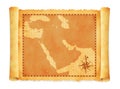 Old vintage middle east ( western asia ) map vector illustration