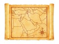 Old vintage middle east ( western asia ) map vector illustration Royalty Free Stock Photo