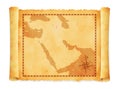 Old vintage middle east ( western asia ) map vector illustration