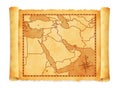 Old vintage middle east ( western asia ) map vector illustration Royalty Free Stock Photo