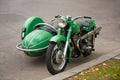 Old vintage motorcycle with sidecar Royalty Free Stock Photo