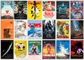 Old vintage movie poster and cinema banner collection