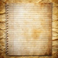 Old notebook sheet. Vintage notebook paper. Paper texture. Abstract background Royalty Free Stock Photo
