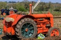 Old orange fordson major tractor at ploughing match