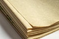 Old vintage paper documents on white background paper corners with free blank space and selective focus with depth of field Royalty Free Stock Photo