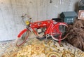 Old Vintage Peewee Bicycle Display Antique Store Retro Red Bike Transportation Collectibles Pedals Wheel Saddle Headlamp