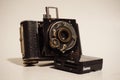 old vintage photo film camera and lens, museum grade
