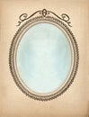 Old vintage photoframe with oval vignette