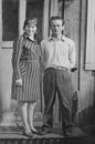 Old vintage photograph couples in love