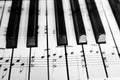 Old Vintage Piano Keys Ebony Ivory Black White Royalty Free Stock Photo