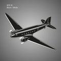 Old vintage piston engine airliner. Legendary retro aircraft vector illustration