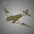 Old vintage piston engine airliner. Legendary retro aircraft vector illustration