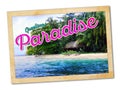 Old Vintage Postcard Welcome to Paradise Royalty Free Stock Photo