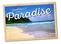 Old Vintage Postcard Welcome to Paradise Royalty Free Stock Photo