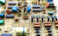 Old vintage printed circuit board Royalty Free Stock Photo