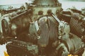 Old Vintage Radial Aircraft Reprocating Combustion Engine