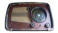 Old Vintage Radio Receiver. Antique Old Brown Radio  Soviet Receiver Royalty Free Stock Photo
