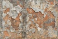 Old Vintage Red Brick Wall with Distressed Peeling Paint and Rustic Texture for Background Design Royalty Free Stock Photo