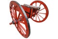 Old Vintage Red Gunpowder Post-medieval Artillery Cannon
