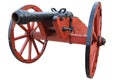 old vintage red gunpowder post-medieval artillery cannon Royalty Free Stock Photo