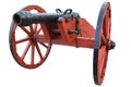 old vintage red gunpowder post-medieval artillery cannon