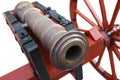 old vintage red gunpowder post-medieval artillery cannon Royalty Free Stock Photo