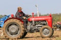 Old red massey fergusen tractor at ploughing match