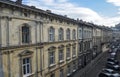 Old vintage residential buildings on narrow street in the historical center of the Lviv, Ukraine Royalty Free Stock Photo