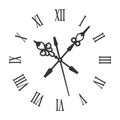 Old vintage retro clock face with roman digits Royalty Free Stock Photo