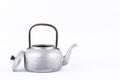 Old vintage retro Kettle on white background drink isolated water boiler . Which, kettle made of aluminum materials. Royalty Free Stock Photo