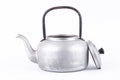 Old vintage retro Kettle on white background drink isolated . Which, kettle made of aluminum. Royalty Free Stock Photo