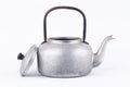 Old vintage retro Kettle on white background drink isolated . Which, kettle made of aluminum materials. Royalty Free Stock Photo