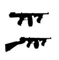 Old, vintage, retro, mafia gun silhouettes