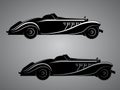 Old vintage retro pre-war roadster vector illustration. Exclusive and luxury car icon