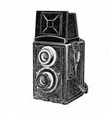 Old retro prewar vintage medium format 120 analogue twin lens reflex film camera Royalty Free Stock Photo