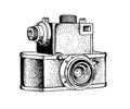 Old retro prewar vintage small format 135 analogue single lens reflex film camera