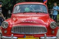 LVIV, UKRAINE - JUNE 2018: Old vintage retro Skoda car rides through the streets of the city